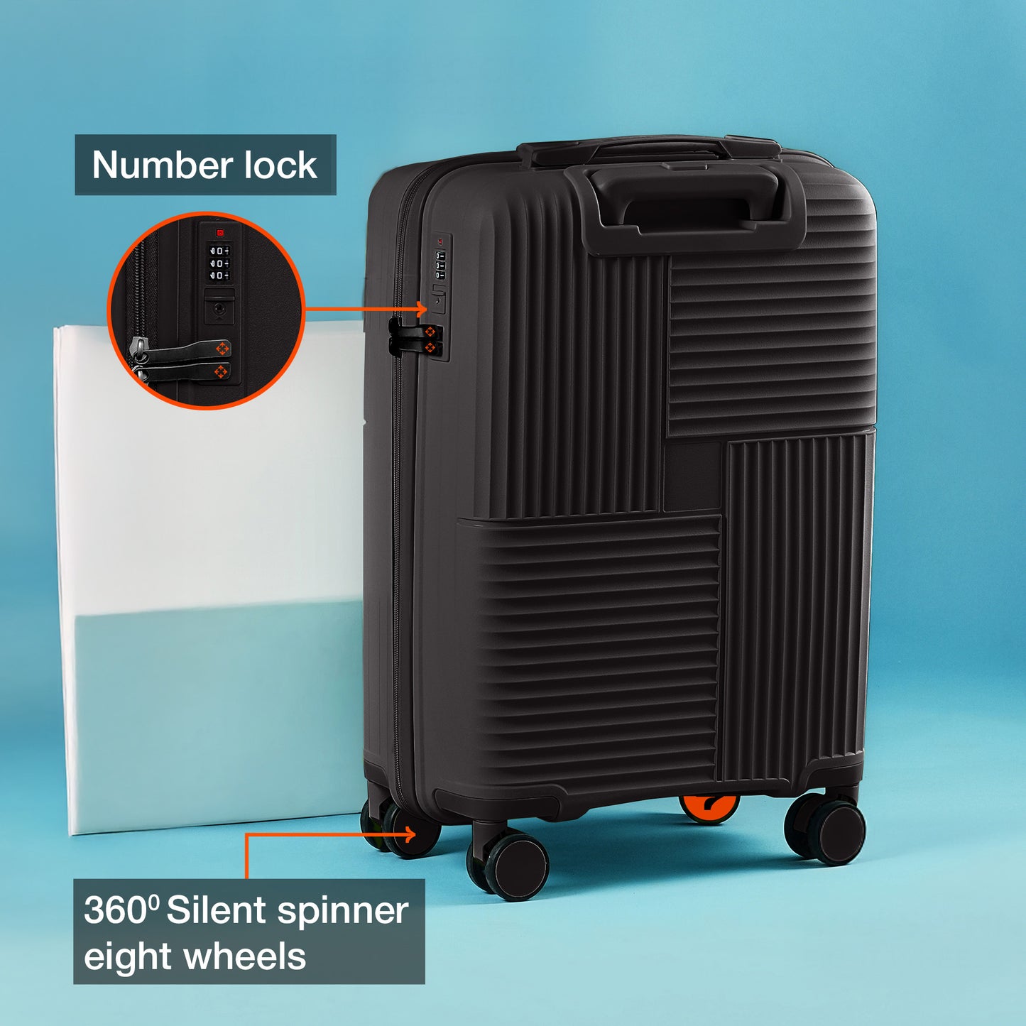 Nasher Miles Singapore Hard-Sided Polypropylene Cabin Luggage Black 20 inch |55 Trolley Bag