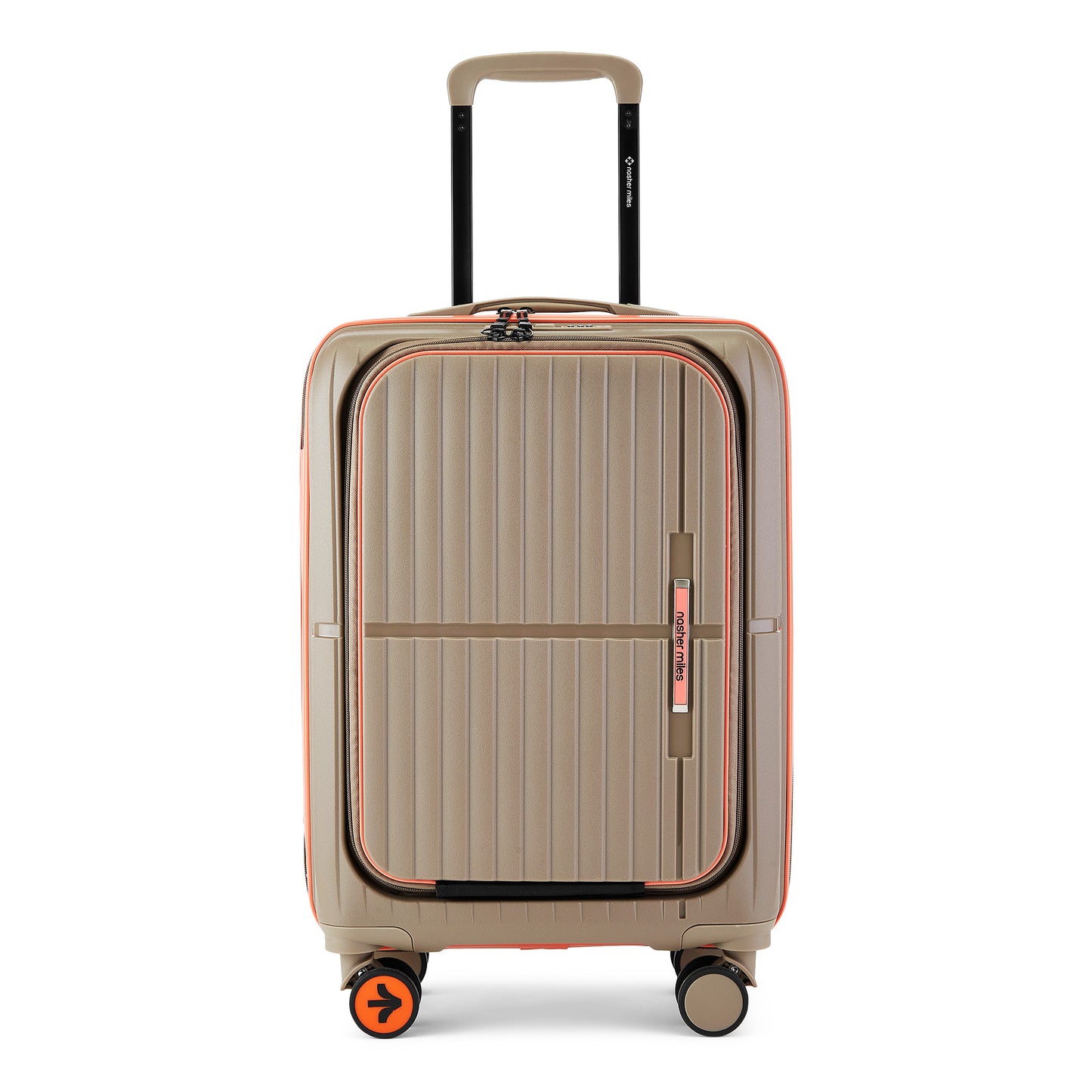 Nasher Miles Plus Springfield Hard-Sided Polypropylene Cabin Luggage with Laptop Compartment Champagne 20 inch |55 Trolley Bag