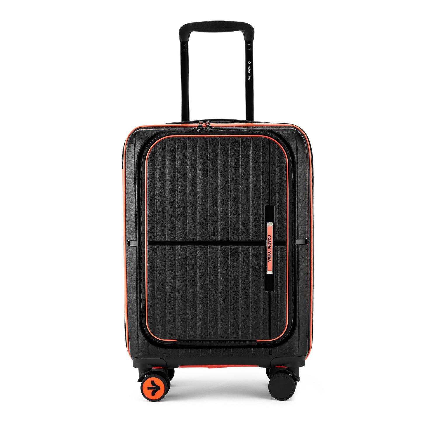 Nasher Miles Plus Springfield Hard-Sided Polypropylene Cabin Luggage with Laptop Compartment Black 20 inch |55 Trolley Bag