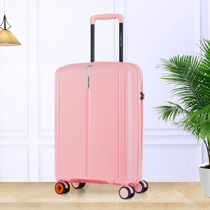 Nasher Miles The Line Hard-Sided Polypropylene Cabin Luggage Pink 20 inch |55 Trolley Bag