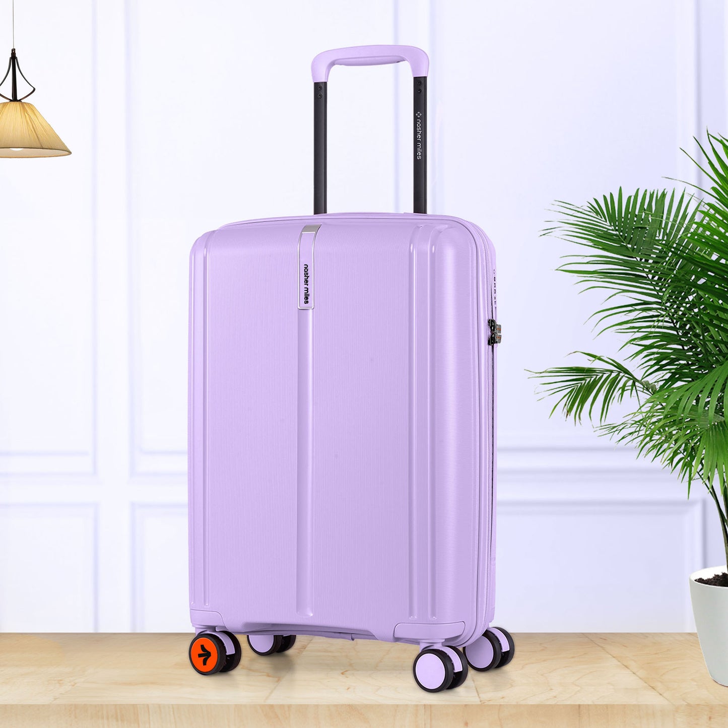 Nasher Miles The Line Hard-Sided Polypropylene Cabin Luggage Purple 20 inch |55 Trolley Bag