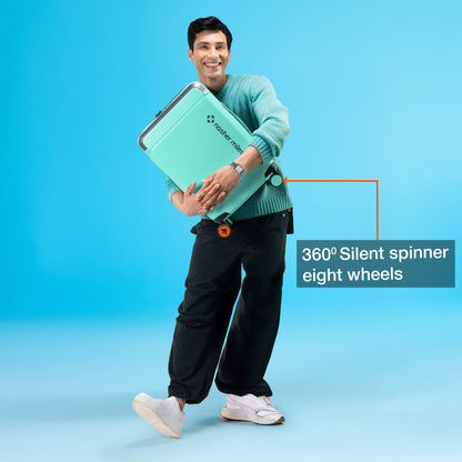 Nasher Miles Oslo TSA Lock Hard-Sided Polycarbonate Wide Telescopic Handle Cabin Luggage Patel Green Black 20 inch |55 Trolley Bag | Small Suitcase