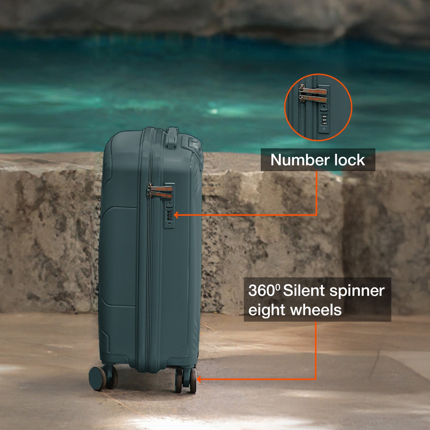 Nasher Miles Coorg Hard-Sided Polypropylene Cabin Luggage Olive Green 20 inch |55 Trolley Bag