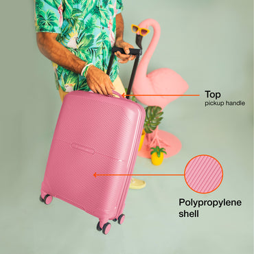 Nasher Miles Hawaii TSA Lock and Anti-Theft Hard-Sided Polypropylene Cabin Luggage Pink 20 inch |55 Trolley Bag | Suitcase