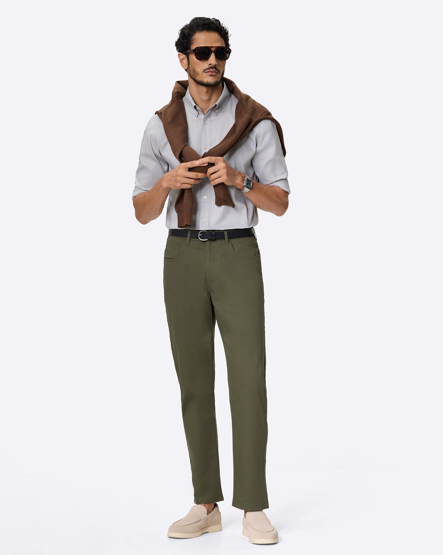 The 5 Pocket Dobby Pant Thyme