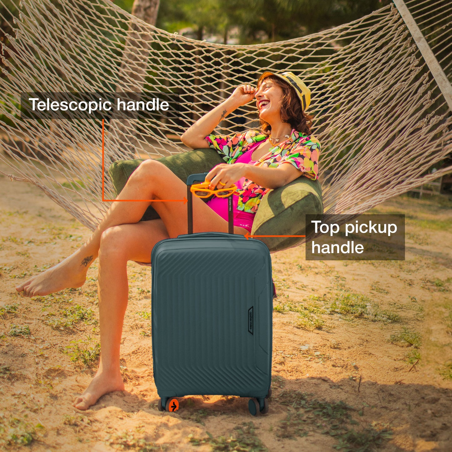 Nasher Miles Coorg Hard-Sided Polypropylene Cabin Luggage Olive Green 20 inch |55 Trolley Bag