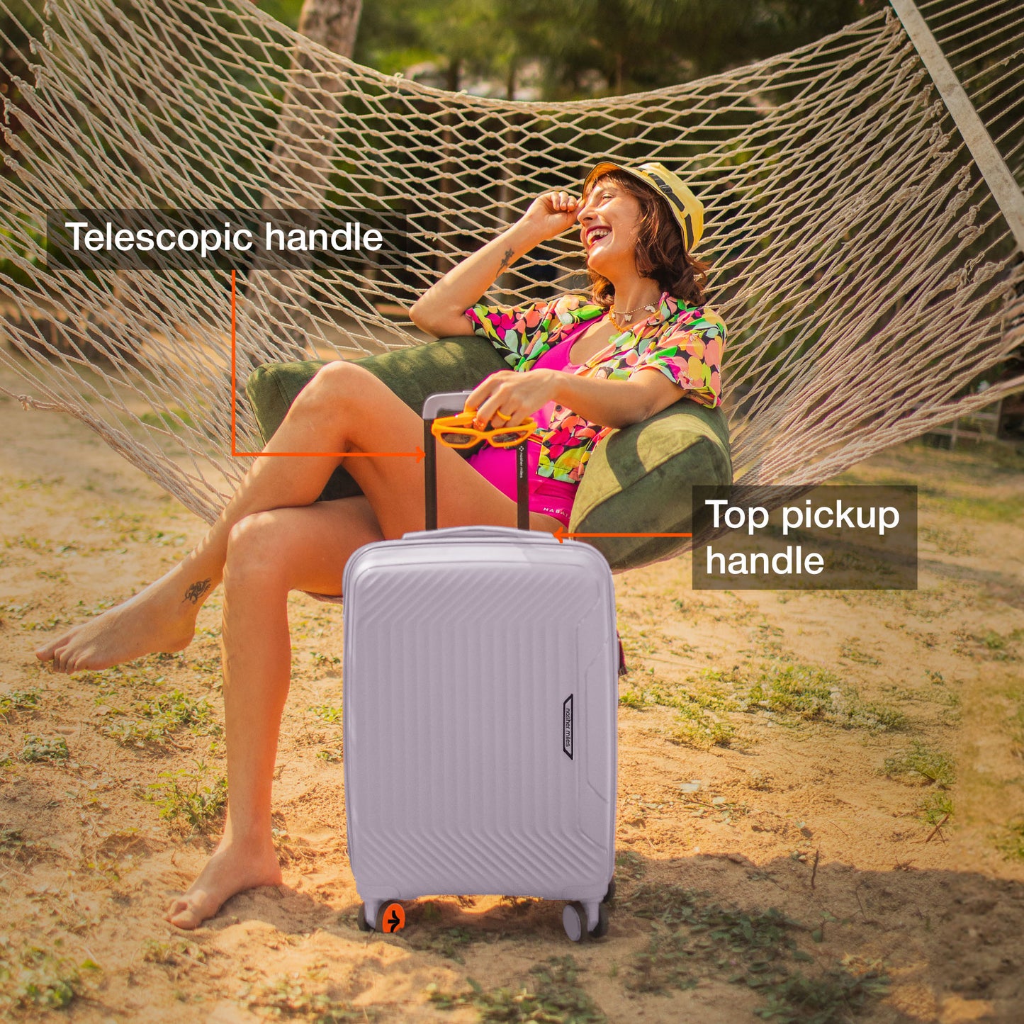 Nasher Miles Coorg Hard-Sided Polypropylene Cabin Luggage Grey 20 inch |55 Trolley Bag