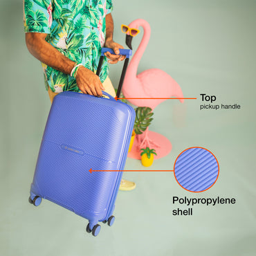 Nasher Miles Hawaii TSA Lock and Anti-Theft Hard-Sided Polypropylene Cabin Luggage Blue 20 inch |55 Trolley Bag | Suitcase