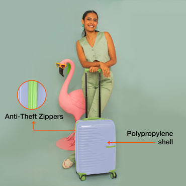 Nasher Miles Havelock TSA Lock and Anti-Theft Hard-Sided Polypropylene Cabin Luggage Purple 20 inch |55 Trolley Bag | Suitcase