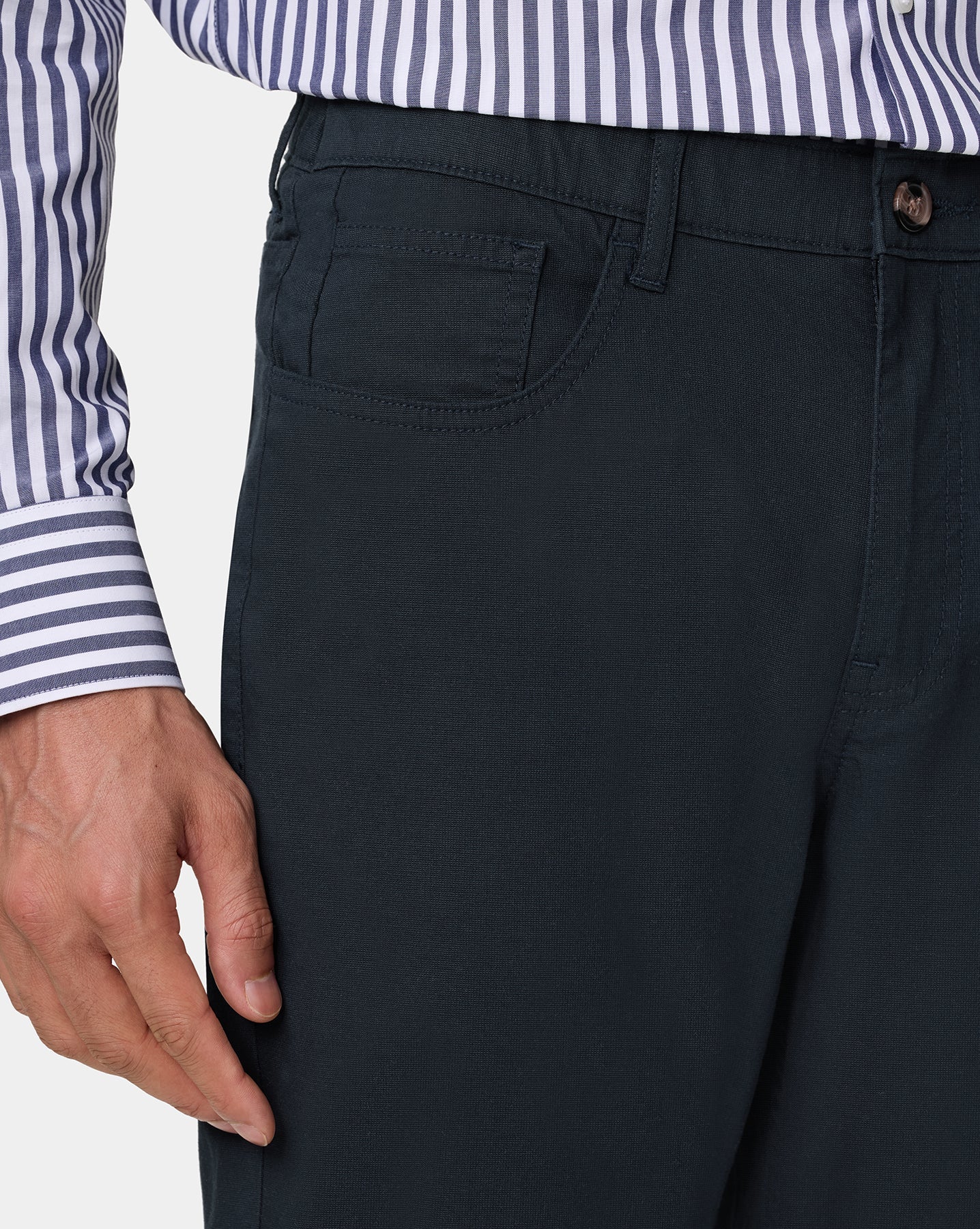 The 5 Pocket Dobby Pant Navy