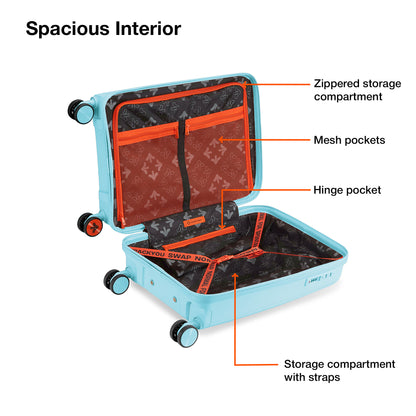 Nasher Miles Coorg Hard-Sided Polypropylene Cabin Luggage Sky Blue 20 inch |55 Trolley Bag