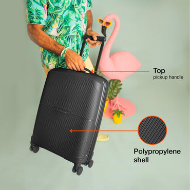 Nasher Miles Hawaii TSA Lock and Anti-Theft Hard-Sided Polypropylene Cabin Luggage Black 20 inch |55 Trolley Bag | Suitcase