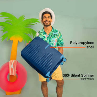 Nasher Miles Havelock TSA Lock and Anti-Theft Hard-Sided Polypropylene Cabin Luggage Blue 20 inch |55 Trolley Bag | Suitcase