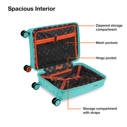 Nasher Miles Coorg Hard-Sided Polypropylene Cabin Luggage Teal 20 inch |55 Trolley Bag