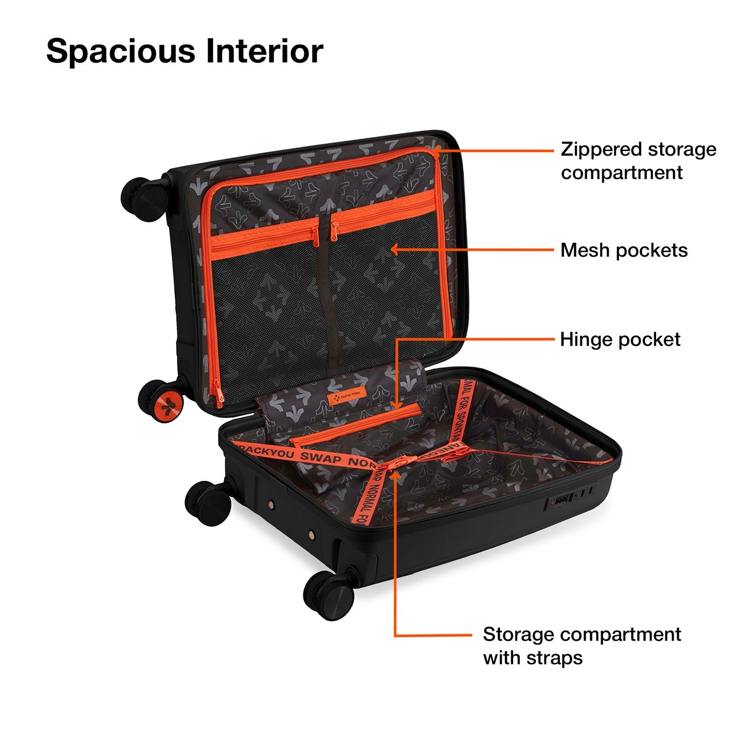 Nasher Miles Coorg Hard-Sided Polypropylene Cabin Luggage Black 20 inch |55 Trolley Bag