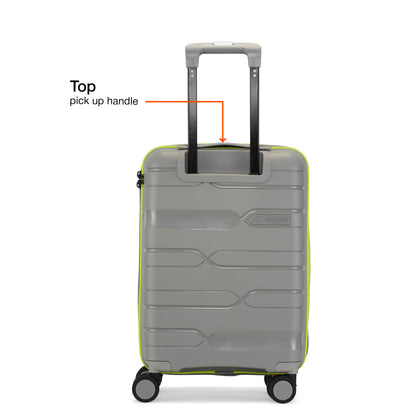 Nasher Miles Cannes Hard-sided Polypropylene Cabin Luggage Grey Neon Green 20 inch | 55 cm Small Trolley bag