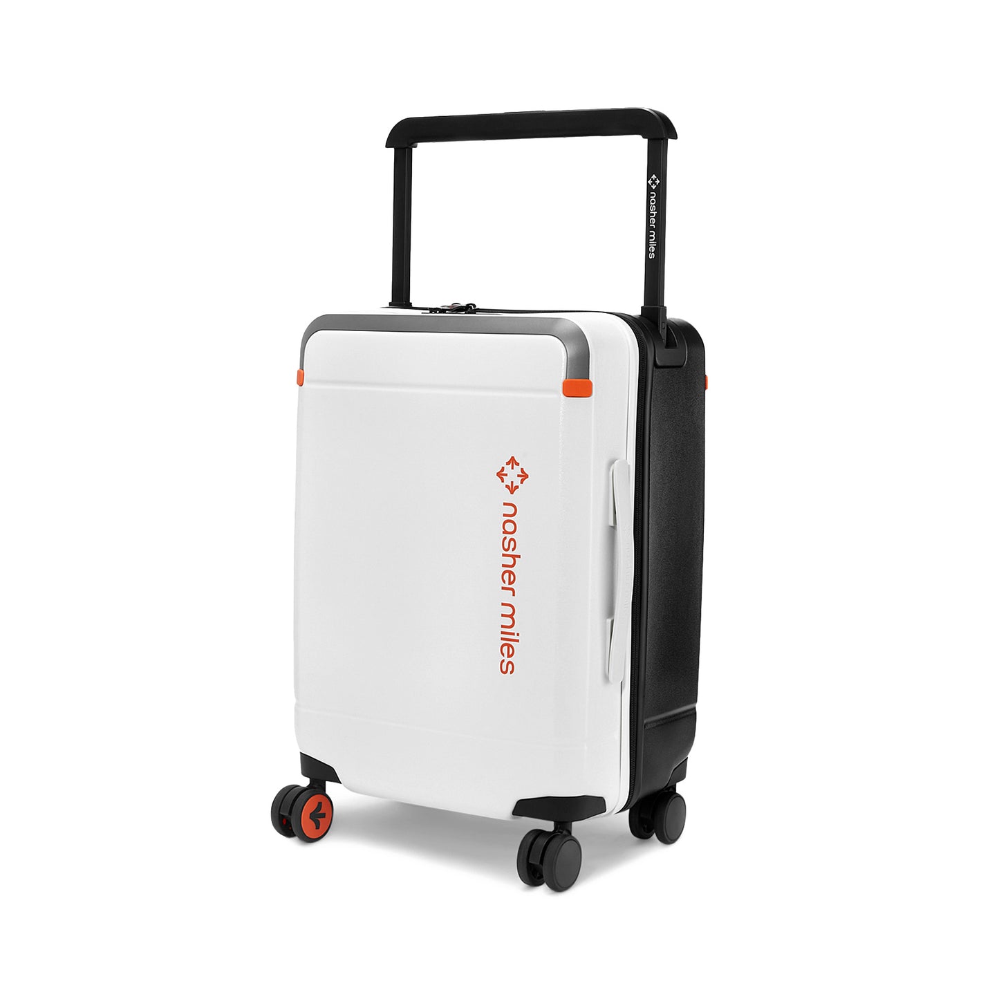 Nasher Miles Oslo TSA Lock Hard-Sided Polycarbonate Wide Telescopic Handle Cabin Luggage White Black 20 inch |55 Trolley Bag