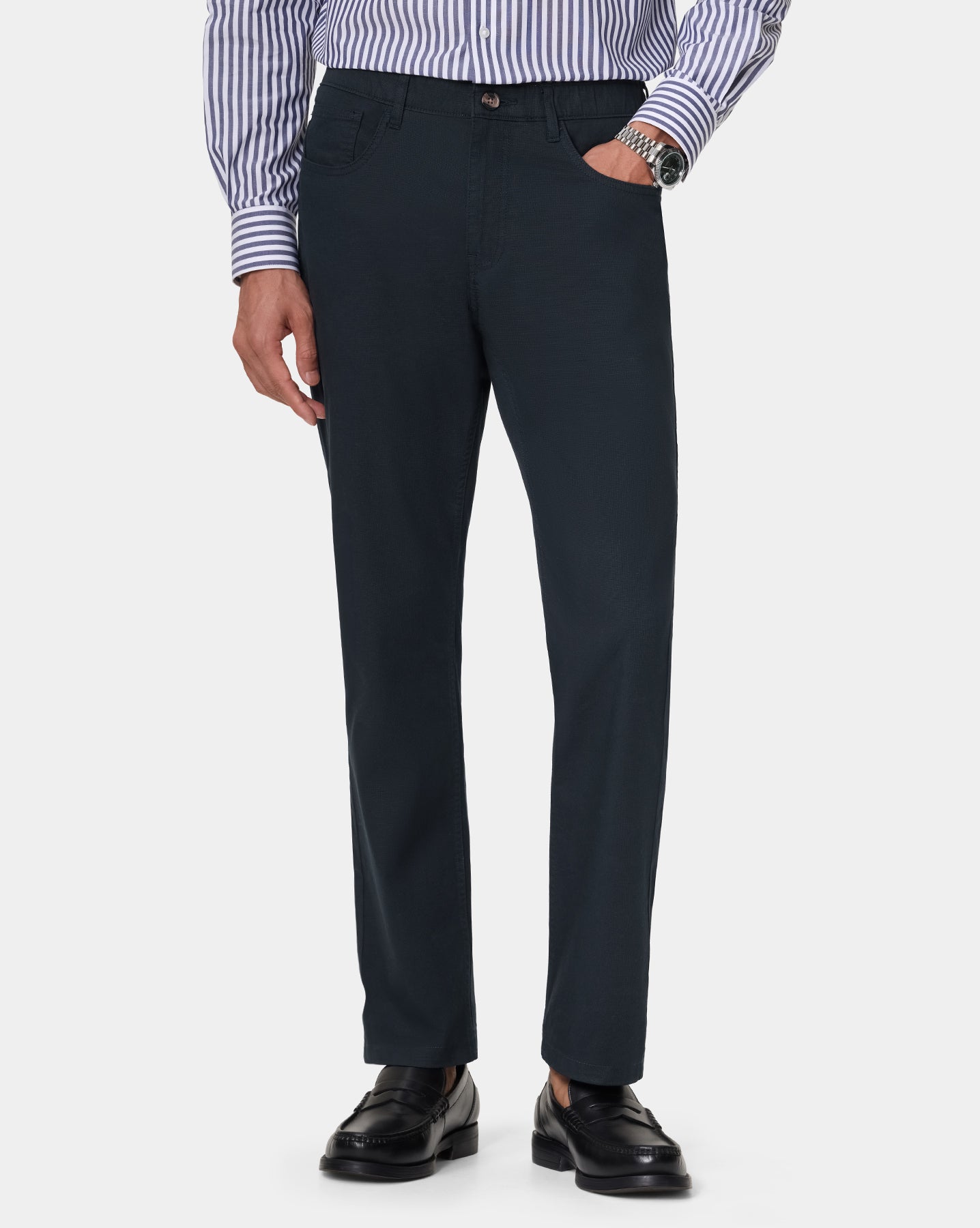 The 5 Pocket Dobby Pant Navy