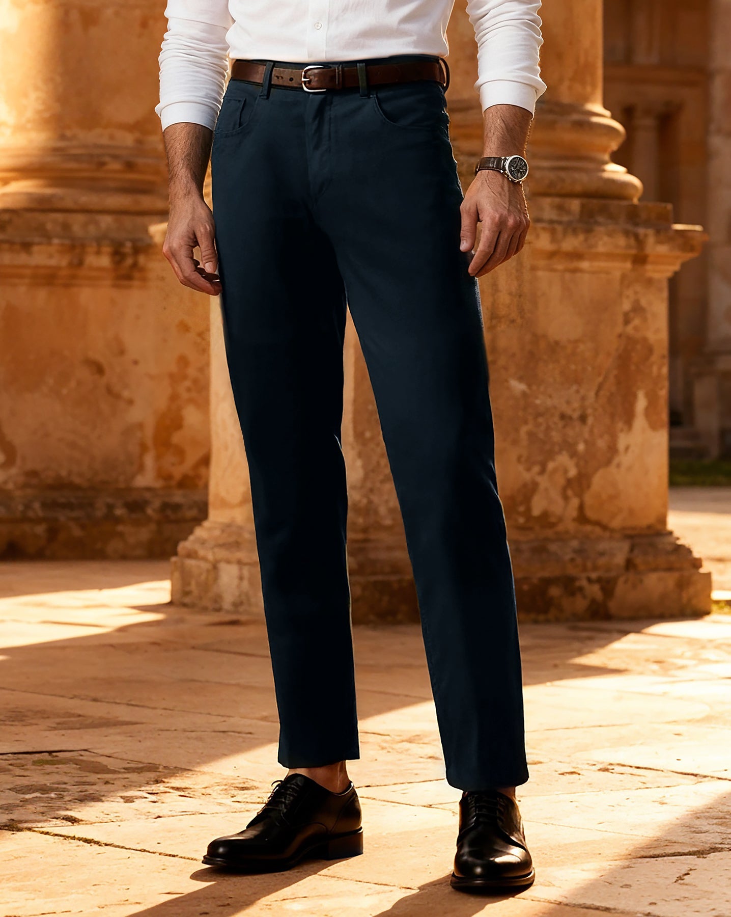 The 5 Pocket Dobby Pant Navy