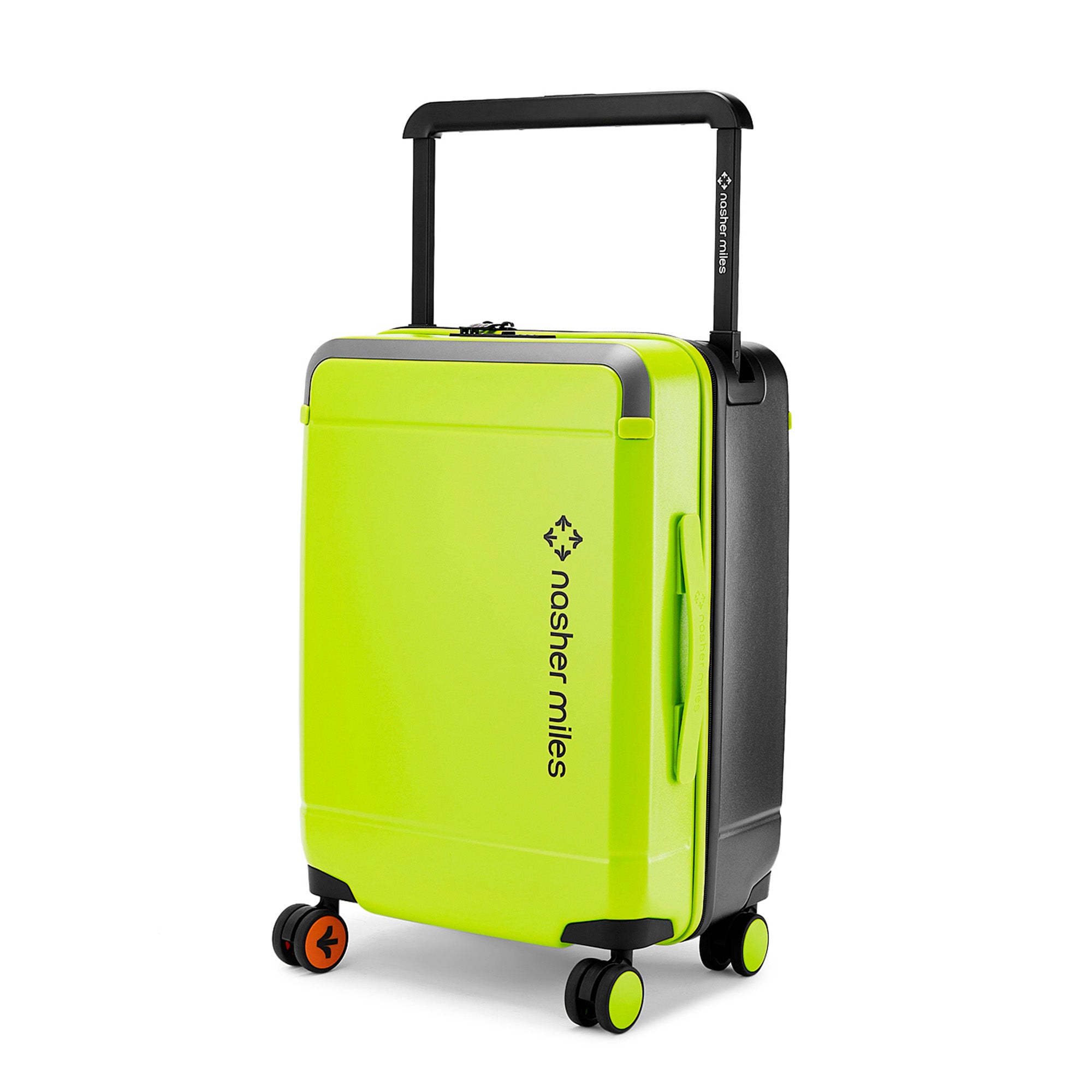 Nasher Miles Oslo TSA Lock Hard-Sided Polycarbonate Wide Telescopic Handle Cabin Luggage Neon Green Grey 20 inch |55 Trolley Bag | Small Suitcase | Nasher Miles at Broadway