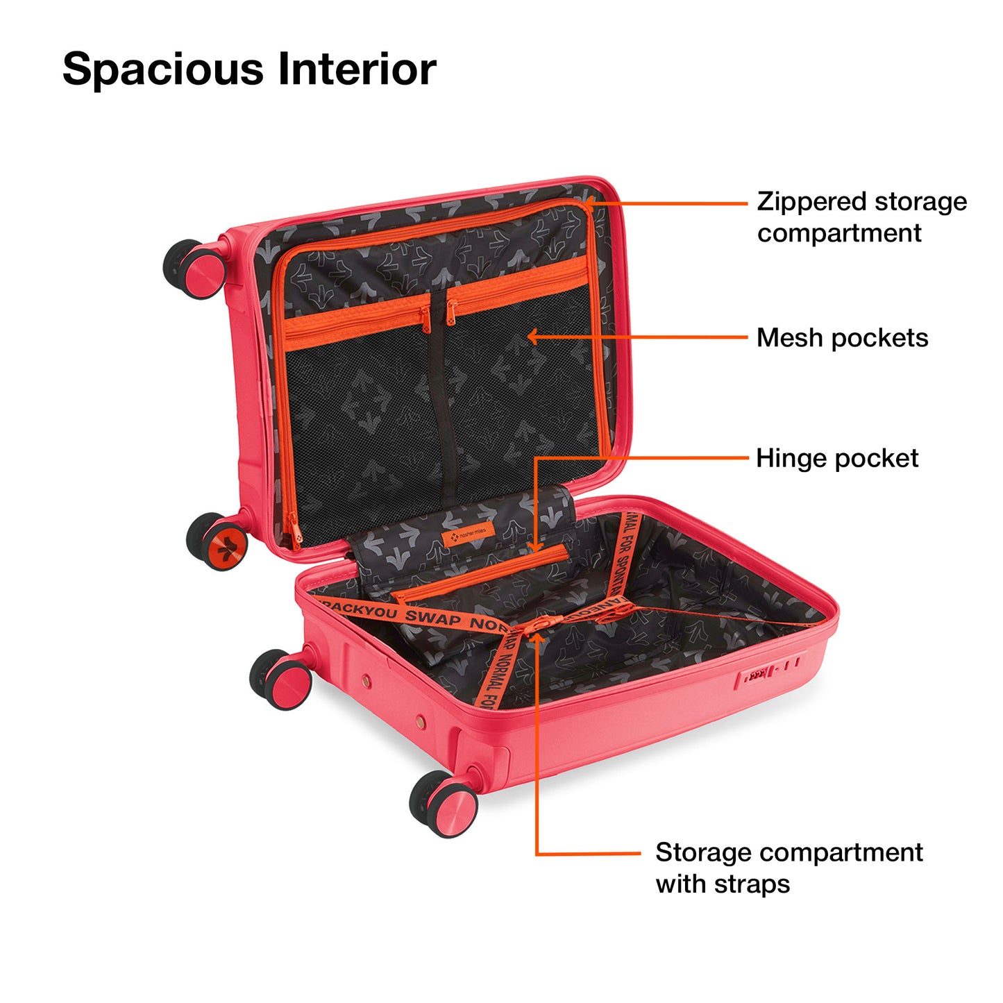 Nasher Miles Coorg Hard-Sided Polypropylene Cabin Luggage Paradish Pink 20 inch |55 Trolley Bag