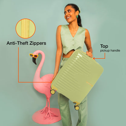 Nasher Miles Havelock TSA Lock and Anti-Theft Hard-Sided Polypropylene Cabin Luggage Green 20 inch |55 Trolley Bag | Suitcase