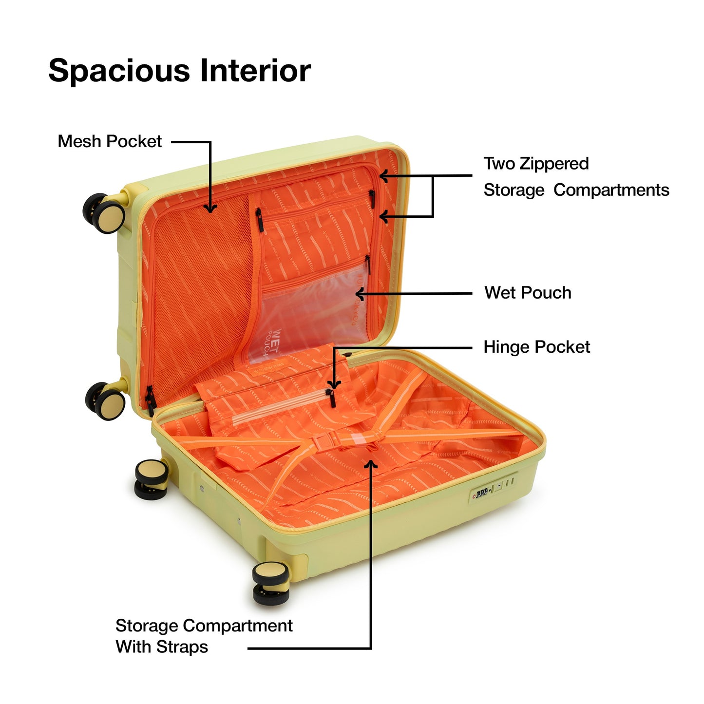 Nasher Miles Havelock TSA Lock and Anti-Theft Hard-Sided Polypropylene Cabin Luggage Green 20 inch |55 Trolley Bag | Suitcase