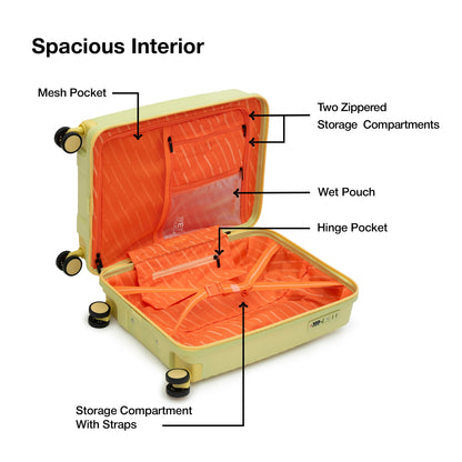 Nasher Miles Havelock TSA Lock and Anti-Theft Hard-Sided Polypropylene Cabin Luggage Green 20 inch |55 Trolley Bag | Suitcase