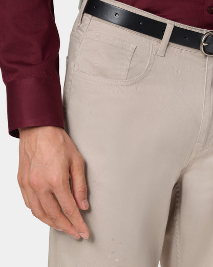 The 5 Pocket Textured Pant Almond Milk