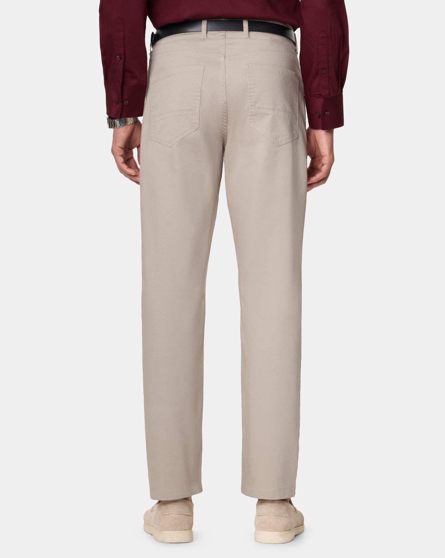 The 5 Pocket Textured Pant Almond Milk
