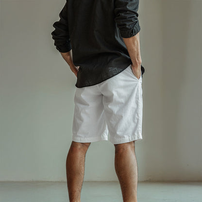 Men's Linen Baggy Shorts - White