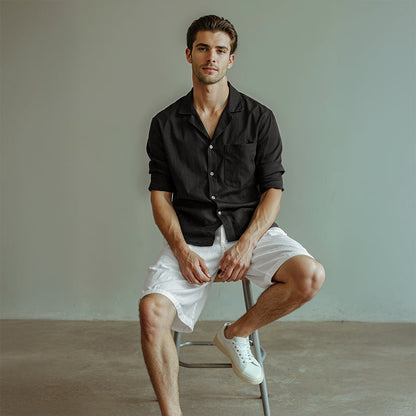Men's Linen Baggy Shorts - White