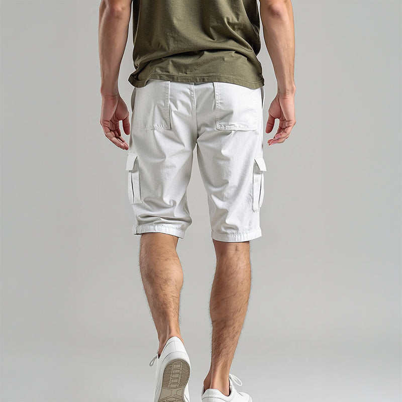 Men's Cotton Twill Cargo Shorts - White