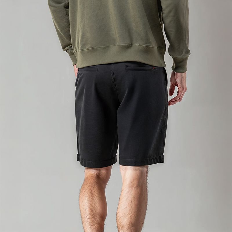 Men's Cotton Twill Chino Baggy Shorts - Black