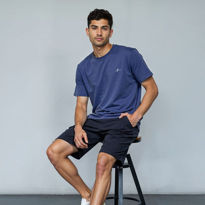 Men's Cotton Twill Chino Baggy Shorts - Navy Blue