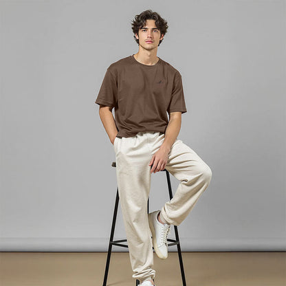 Men's French Terry Joggers - Beige Melange