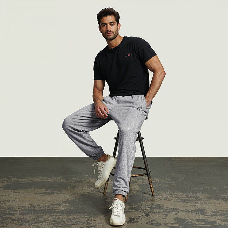 Men's French Terry Joggers - Grey Melange