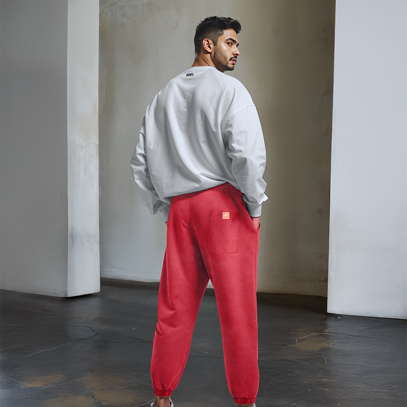 Men's French Terry Joggers - Red