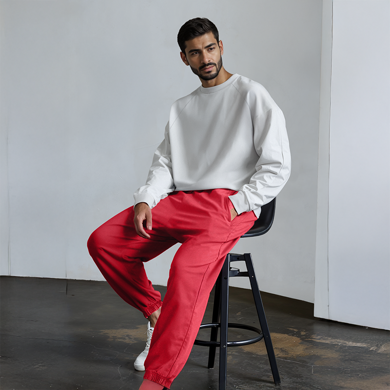 Men's French Terry Joggers - Red