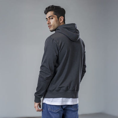 Men's French Terry Hoodie - Charcoal Melange