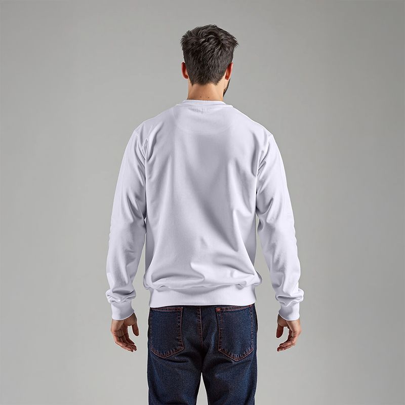 Men's French Terry Embossed Sweatshirt -  White