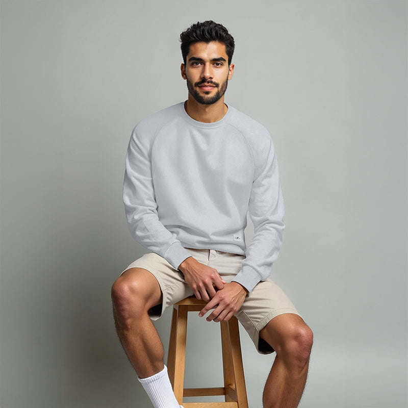 Men's French Terry Raglan Sleeve Sweatshirt - Dawn Blue