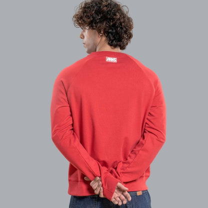 Men's French Terry Raglan Sleeve Sweatshirt - Red
