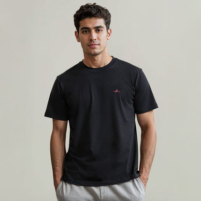 Men's Cotton Jersey Roundneck T-Shirt - Black