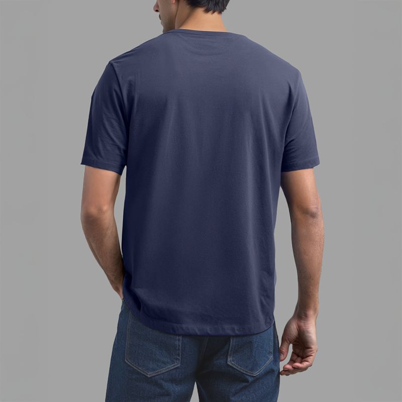 Men's Cotton Jersey Roundneck T-Shirt - Navy Blue