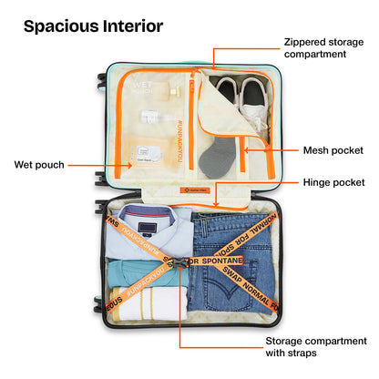 Nasher Miles Oslo TSA Lock Hard-Sided Polycarbonate Wide Telescopic Handle Cabin Luggage Patel Green Black 20 inch |55 Trolley Bag | Small Suitcase