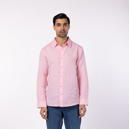 Men's Blended Classic Collar Shirt - Powder Pink