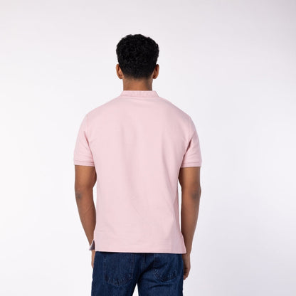 Men's Cotton Honeycomb Polo  T-Shirt - Powder Pink