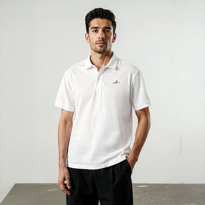 Men's Cotton Honeycomb Polo T-Shirt - White
