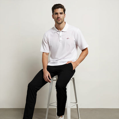 Men's Cotton Honeycomb Polo T-Shirt - White